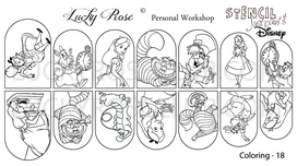 Alice in Wonderland Stencil Coloring 18 by #LVS