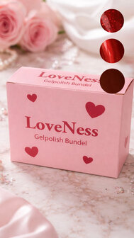 LoveNess &ldquo;RED KISS&rdquo; gelpolish bundel 
