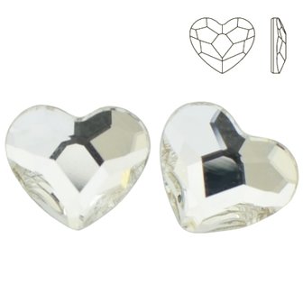 Swarovski Flat Backs Crystal Heart 6mm 6pcs (15)