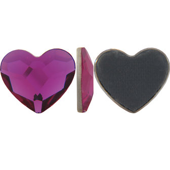 Swarovski Flat Backs Fuchsia Heart 6mm 6pcs (16)