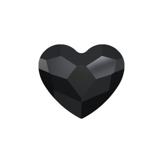 Swarovski Flat Backs Black Heart 6mm 6pcs (78)