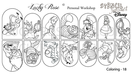 Alice in Wonderland Stencil Coloring 18 by #LVS