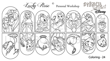 Beauty &amp; the Beast Stencil Coloring 24 by #LVS