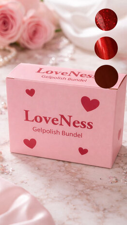 LoveNess &ldquo;RED KISS&rdquo; gelpolish bundel 