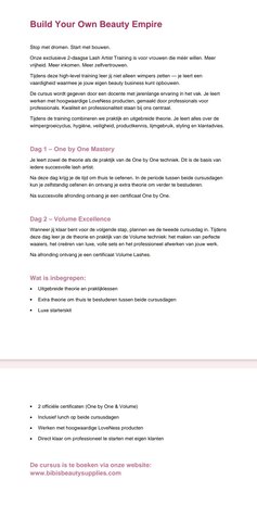Cursus Allround Wimperstylist  [24 april en nog 1 datum nader overeen te komen.]