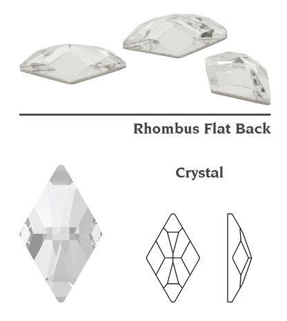 Swarovski Flat Backs Rhombus Black Diamond 10x6mm 6pcs (19)