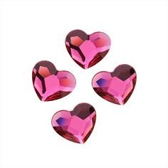 Swarovski Flat Backs Fuchsia Heart 6mm 6pcs (16)