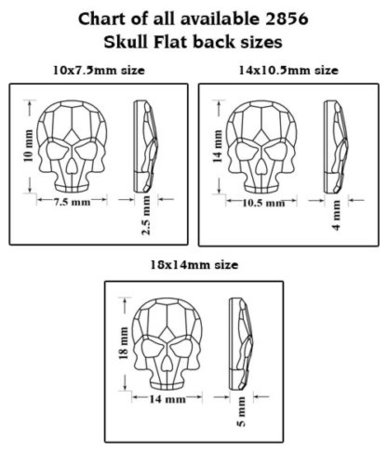 Swarovski 2856 Skull Crystal AB 3pcs (77)