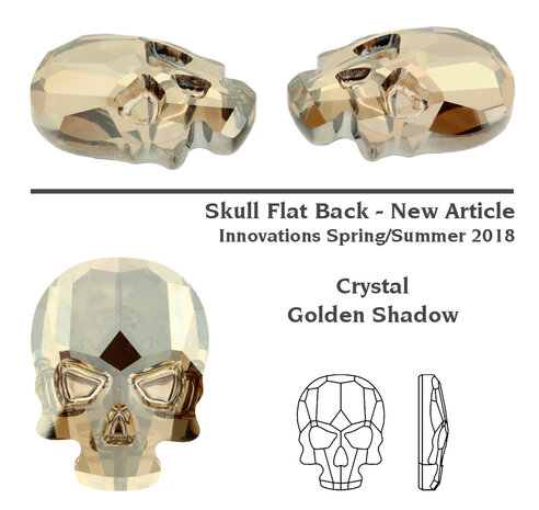 Swarovski Skull 2856 Golden Shadow 3pcs (76)