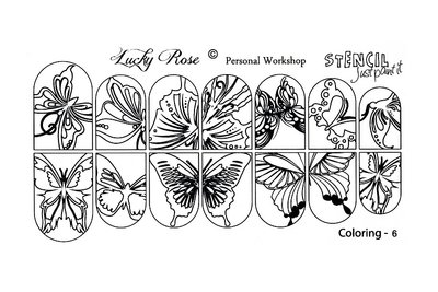 Vlinder Stencil Coloring 6 by #LVS